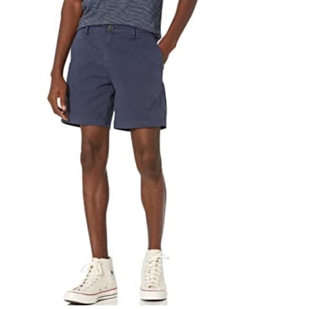 GOODTHREADS Blue Flat Front Chino Shorts
